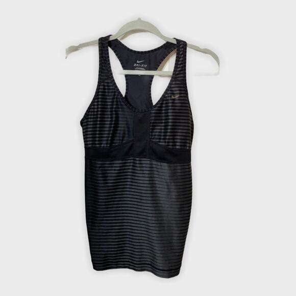 Nike Dri-fit black striped work out top S - Picture 1 of 8